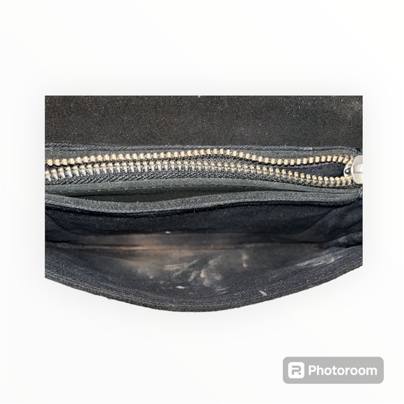 ZADIG & VOLTAIRE Rock Nano Suede Clutch - Black w Silver Hardware - Picture 8 of 10
